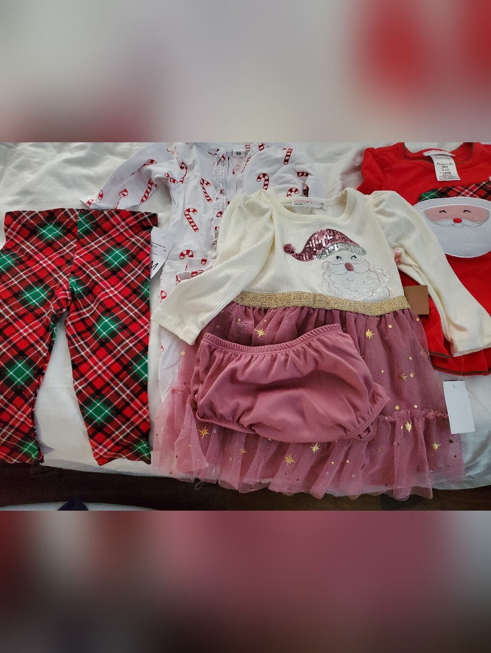 Multiple Infant/Toddler Santa Outfits, Size 12-18 Month, Most New W Tags,